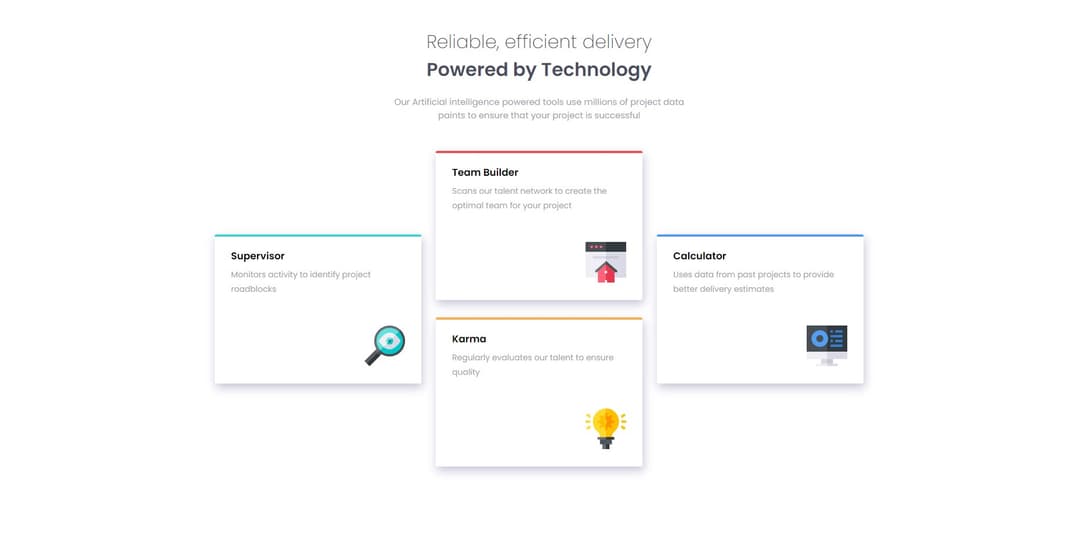 Frontend Mentor - Four card feature section