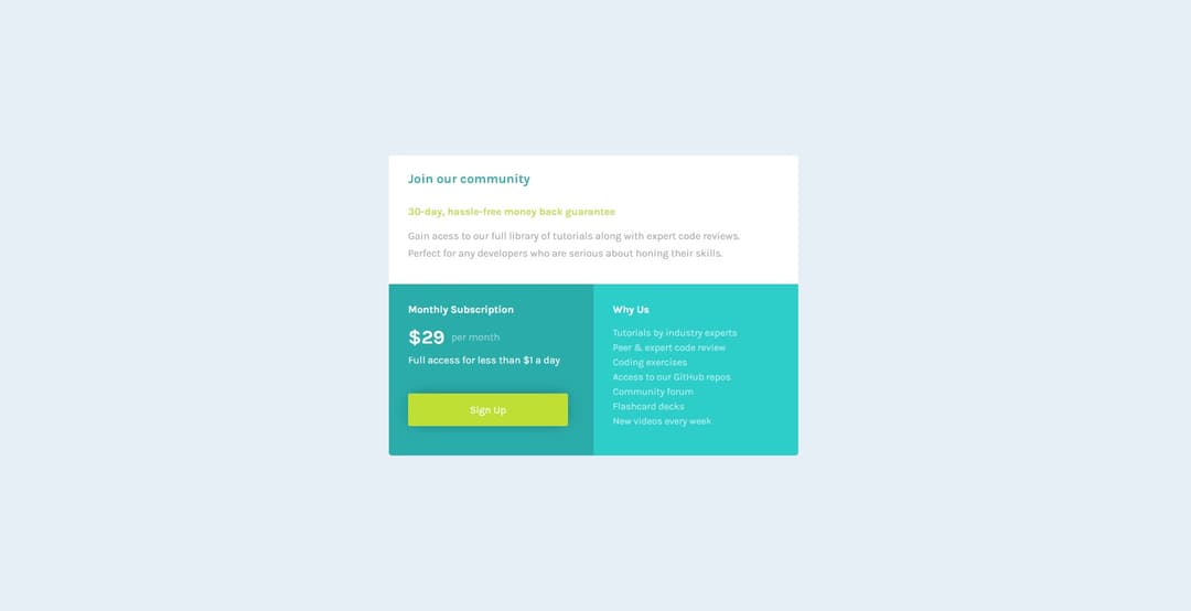 Frontend Mentor - Single price grid component