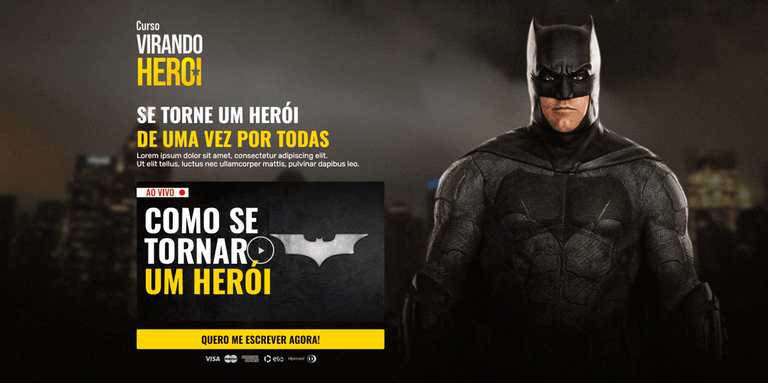 pagina de vendas - Virando Heroi