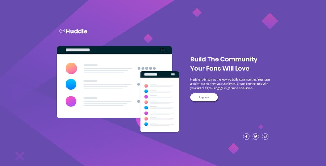 Frontend Mentor - Huddle landing page with single introductory section
