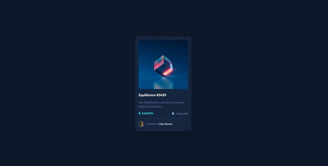 Frontend Mentor - NFT preview card component