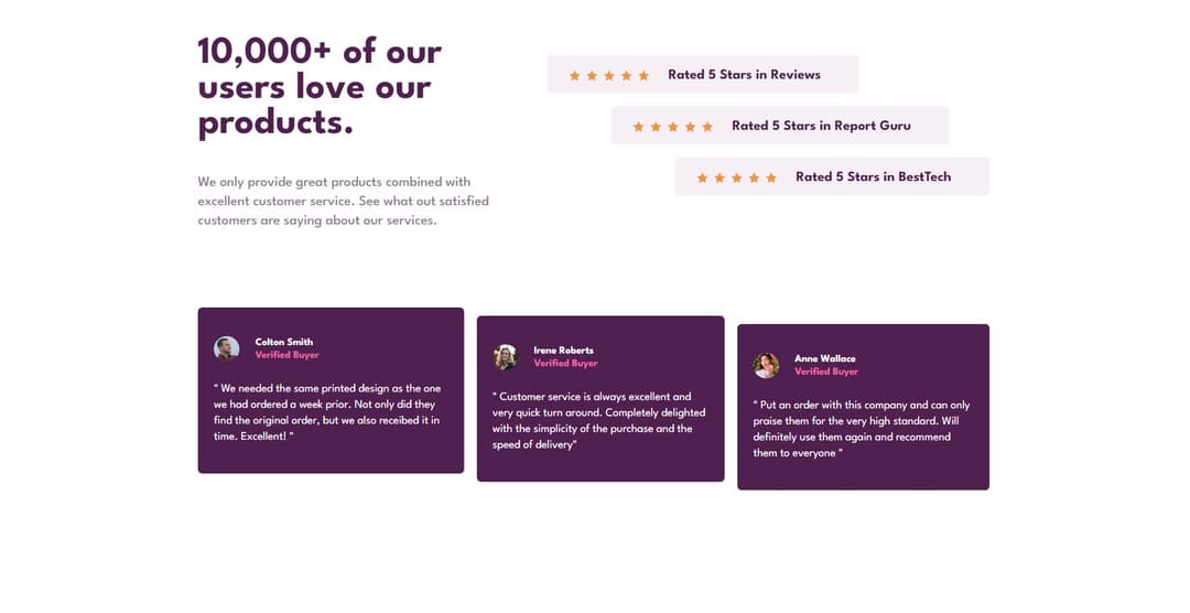 Frontend Mentor - Social proof section